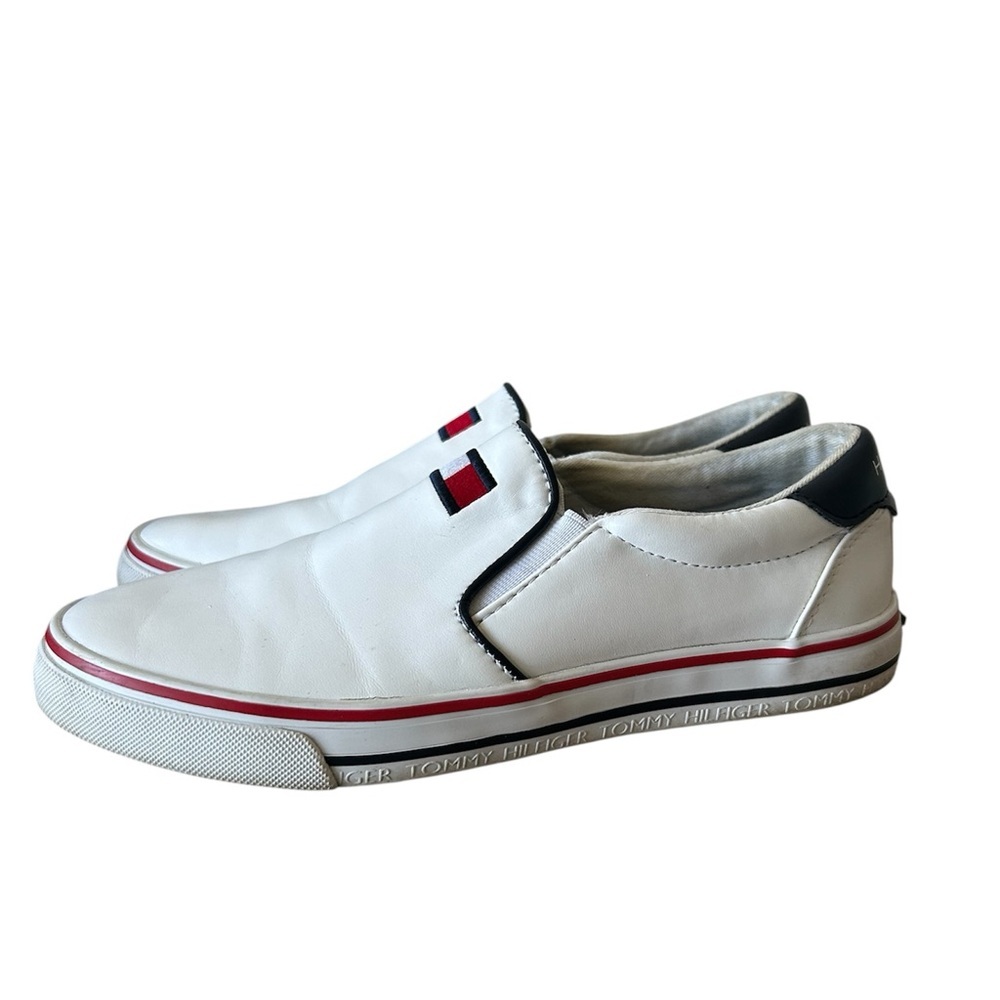 Tommy Hilfiger White Vegan Leather Slip-on Boat Shoes size 7.5M - Picture 3 of 8